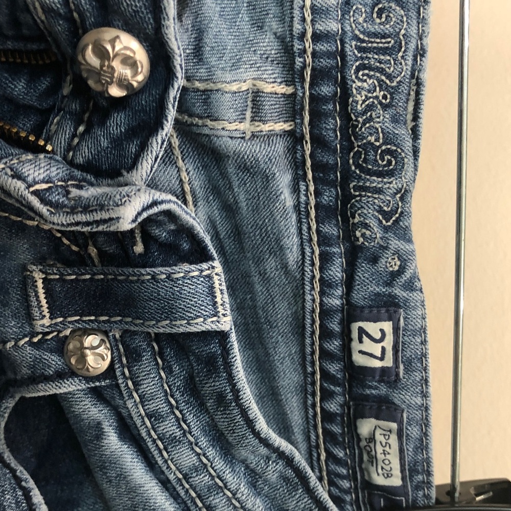 Miss Me Light Blue Denim with Silver Accents